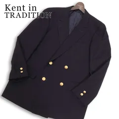 Kent in TRADITION ケント 春夏 背抜き★ 金ボタン ダブル ブレザー 紺ブレ テーラード ジャケット Sz.94A6 メンズ ネイビーのサムネイル