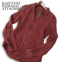 KAZUYUKI KUMAGAI ATTACHMENT カズユキクマガイ アタッチメント 春夏★ 長袖 リネン キャンバス 1ホック シャツ Sz.2 メンズのサムネイル