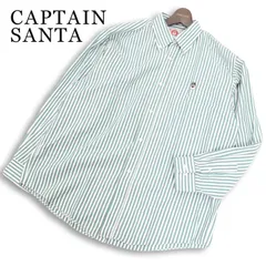 CAPTAIN SANTA キャプテンサンタ 通年 サンタ刺繍★ 長袖 ストライプ ボタンダウン シャツ 日本製 Sz.L メンズのサムネイル