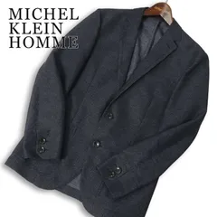 【美品】MICHEL KLEIN HOMME ミッシェルクラン オム 春夏★ カラミ ハウンドツース アンコン ジャケット Sz.46 メンズのサムネイル