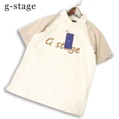 【新品 未使用】 g-stage ジーステージ 春夏 ロゴ★ 半袖 鹿の子 切替 バイカラー ポロシャツ 日本製 Sz.M メンズのサムネイル
