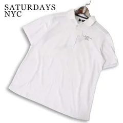 未使用★ SATURDAYS NYC サタデーズ ニューヨークシティ 春夏★ 半袖 ロゴプリント ドライ ポロシャツ Sz.M メンズ 白のサムネイル