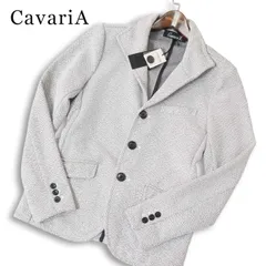 【新品 未使用】 CavariA キャバリア 通年★ ジャガード ニット アンコン イタリアンカラー ジャケット Sz.M メンズのサムネイル