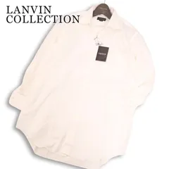 【新品 未使用】 LANVIN COLLECTION ランバン コレクション 長袖 ドレス シャツ ワイシャツ 日本製 Sz.40-78 メンズ 白のサムネイル