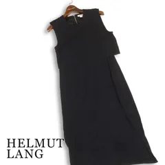HELMUT LANG ヘルムートラング 【BLAZE/LYRD DD】春夏★レーヨン ノースリーブ レイヤード風 ワンピース Sz.0 レディース 黒のサムネイル