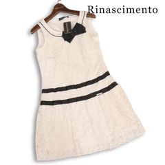 未使用 イタリア製★ Rinascimento リナシメント 春夏 リボン♪ ノースリーブ レース リボン ワンピース Sz.XS レディース