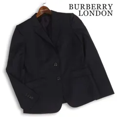 BURBERRY LONDON バーバリー ロンドン 通年★ イタリア製生地 背抜き テーラード ジャケット 日本製 Sz.40 レディース 紺のサムネイル