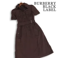 BURBERRY BLACK LABEL バーバリー ブラックレーベル 春夏★半袖 ストレッチ ミリタリー シャツ ワンピース Sz.38 レディースのサムネイル