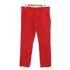 トミーヒルフィガー TOMMY HILFIGER コットンパンツ ストレートシルエット ジップフライ ロゴ 34/32 赤 レッド /MXのサムネイル
