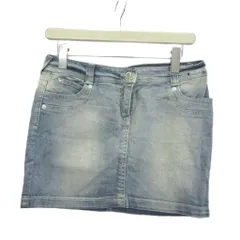アルマーニ ジーンズ ARMANI JEANS デニムスカート 40 ライトブルー 水色 無地 ミニ丈 ウォッシュ加工 /KV ■GY99のサムネイル