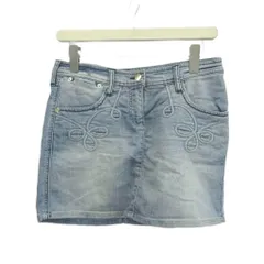アルマーニ ジーンズ ARMANI JEANS デニムスカート 38 ライトブルー 水色 ステッチデザイン ミニ丈 /KV ■GY99のサムネイル