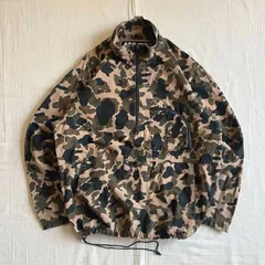90s　vintage　O.D.M.　ブルーウェイ製　ダックハンターカモ　フロッグスキンカモ　迷彩総柄　ハーフジップ　コットンツイルアノラック　プルオーバージャケット　立体D型胸ポケット　裾ドローコード　ギミック　L　Y2K　ミリタリー　ストリート　アウトドアのサムネイル