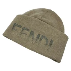 FENDI(フェンディ) ニット帽 Ukuran S/M FXQ334 ベージュ ラメ/ロゴ ウール、カシミヤのサムネイル