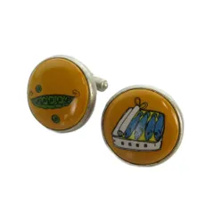 ポールスミス PAUL SMITH カフス アクセサリー ロゴ 枝豆 缶詰 1ペア シルバー色 ■GY11 /MQのサムネイル