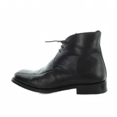 ポールスミス PAUL SMITH チャッカブーツ ショート スクエアトゥ ロゴ レザー 7.5 26cm 黒 ブラック  ■GY17 /MQのサムネイル