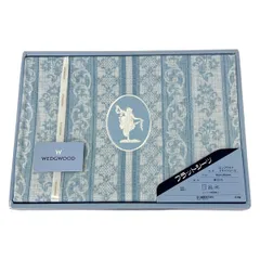 WEDG WOOD(ウェッジウッド) 小物 150×250cm新品同様  - ライトブルー×白 フラットシーツ コットンのサムネイル