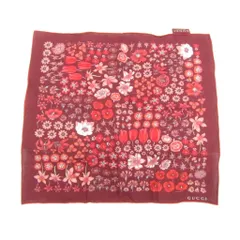 グッチ GUCCI ハンカチ 花柄 エンジ /SY20 ■GY19のサムネイル