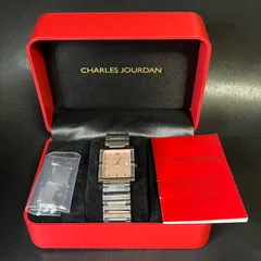 【稼働品】 CHARLES JOURDAN シャルルジョルダン 5200305 58.12 スクエア 腕時計 QUARTZ クォーツ ステンレススチール シルバー ピンク レディース 外箱付き コマ付き 動作確認済み 電池交換済みのサムネイル