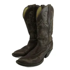ジャスティン JUSTIN WESTERN COLLECTION by FUNNY 2222 ウエスタンブーツ リザード レザー ポインテッドトゥ ミドル丈 6.5 24.5cm 茶色 ブラウン /XZ ■GY11のサムネイル