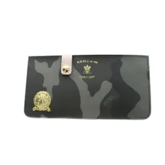 ADMJ アクセソワ Accessoires De Mademoiselle 長財布 ウォレット カモフラージュ柄 ロゴ レザー 黒 ブラック グレー ■GY11 /MQのサムネイル