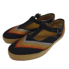 ポールスミス PAUL SMITH ザベル ZABEL Tストラップシューズ グルカスニーカー ローカット V字型 刺繍 8 26.5cm 紺 ネイビー /XZ ■GY50のサムネイル
