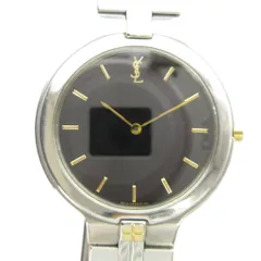 イヴサンローラン YVES SAINT LAURENT 9620-H13821 腕時計 クォーツ ウォッチ 黒文字盤 ロゴ シルバー色 ■GY18 /MQのサムネイル