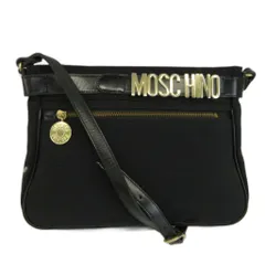 モスキーノ MOSCHINO ヴィンテージ ショルダーバッグ ナイロン レザー ロゴ ゴールド金具 黒 ブラック /XZ ■GY18のサムネイル