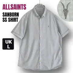 ALL SAINTS オールセインツ★サンボーン半袖シャツ★ボタンダウン★ワンポイントロゴ刺繍★セージグリーン★UKメンズL   #2607J098のサムネイル