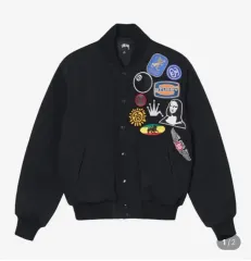 STUSSY スタジャン STUSSY Souvenir Official( スーベニアオフィシャル) スタジアム ブルゾン ブラック Mのサムネイル