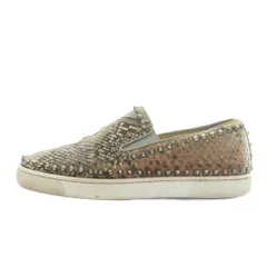 クリスチャンルブタン Christian louboutin スリッポン スタッズ パイソンレザー 41 26.0cm 茶 ブラウン グレー /MI ■GY11のサムネイル