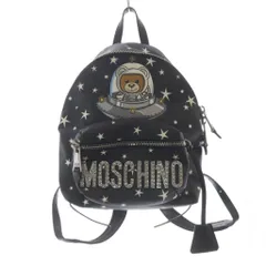 モスキーノ MOSCHINO リュックサック レザー  PVC テディベア UFO 黒のサムネイル