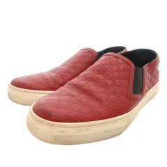 グッチ GUCCI スリッポン シューズ レザー GG柄 サイドゴア 37 赤 レッド /FF ■GY18のサムネイル