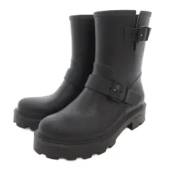 ジミーチュウ JIMMY CHOO 長靴 レインシューズ ショートブーツ バックル ロゴ 37 黒 ブラック /FF ■GY11のサムネイル