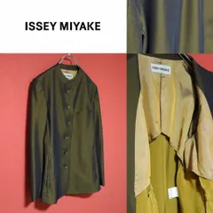 【美品】ISSEY MIYAKE 1998SS カーキ光沢 マオカラージャケットのサムネイル