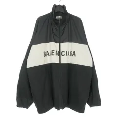 バレンシアガ BALENCIAGA 18AW Nylon Logo Denim Jacket デニム切替 ナイロン トラックジャケット 40 黒 白 ブラック ホワイト 59213 TBQ03のサムネイル