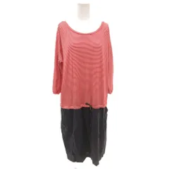 ビーミングバイビームス B:MING LIFE STORE by BEAMS ワンピース ひざ丈 M 赤 レッド 切り替え 紺 ネイビー ボーダー柄 ラウンドネック 七分袖 /KR ■GY06のサムネイル