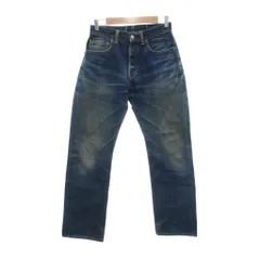 ブルーブルー BLUE BLUE デニムパンツ ジーンズ 29 インディゴブルー ボタンフライ 色落ち加工 /NU ■GY12のサムネイル