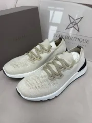 26年最新 BRUNELLO CUCINELLI(ブルネロクチネリ) アイボリー ニット スニーカー 42 43のサムネイル