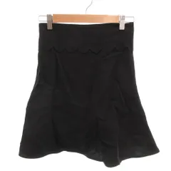 レッド ヴァレンティノ RED VALENTINO タグ付き フレアスカート ミニ丈 スカラップウエスト 38 黒 ブラック /YJ ■GY06のサムネイル