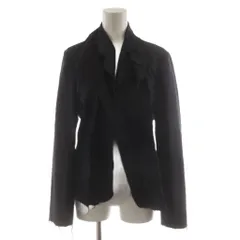 トリココムデギャルソン tricot COMME des GARCONS AD2003 ジャケット ストライプ柄 切りっぱなし S 紺 ネイビー 黒 ブラック TL-J005 /AN76のサムネイル
