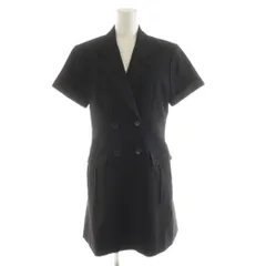 ボーダーズアットバルコニー BORDERS at BALCONY 24SS OPEN COLLAR DRESS ワンピース ひざ丈 半袖 ダブル オープンカラー 36 黒 ブラック BD2411-3E-37 /AN17のサムネイル