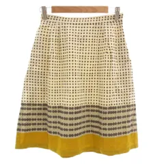 マックスマーラ ウィークエンドライン MAX MARA WEEKEND LINE 美品 フレアスカート 38 ベージュ ドット柄 絹 シルク ひざ丈 /NL ■ECG006のサムネイル