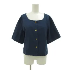 ハナエモリ HANAE MORI ヴィンテージ ノーカラージャケット 半袖 コットン シングル 9A3 青 ブルー /NU ■ECF006のサムネイル