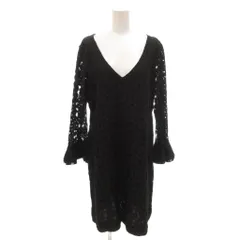 モスキーノチープアンドシック MOSCHINO CHEAP AND CHIC タグ付き ワンピース USA 14 黒 ブラック Vネック 長袖 レース ミドル丈  /IL ■ECG004のサムネイル