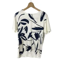 ヒューゴボス HUGO BOSS 総柄 Tシャツ カットソー 半袖 XS 白 ホワイト ネイビーのサムネイル