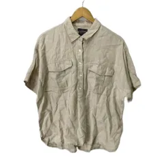 ジェイクルー J.CREW リネンシャツ ブラウス プルオーバー ハーフボタン 半袖 12 ベージュ ■GY06のサムネイル