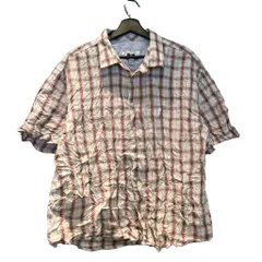 ジョセフオム JOSEPH HOMME チェックシャツ 半袖 リネン混 XXL ベージュ ■GY06のサムネイル