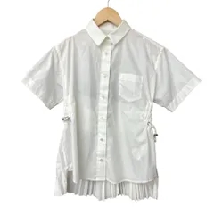 サカイ sacai カットアウト プリーツ シャツ ブラウス 半袖 18-03988 1 白 ホワイトのサムネイル