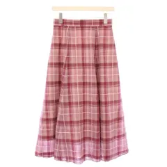 ブルーレーベルクレストブリッジ BLUE LABEL CRESTBRIDGE フレアスカート ミモレ ロング チェック柄 38 ピンク /BBのサムネイル