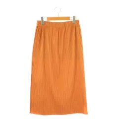 ミーイッセイミヤケ me ISSEY MIYAKE 25SS MIX FINE KNIT PLEATS BOTTOM プリーツスカート ロング オレンジ /DF ■OSのサムネイル